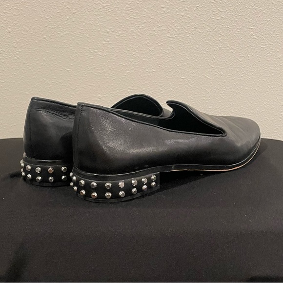 Black Vince Camuto Leather Loafers with Studs - Picture 2 of 5